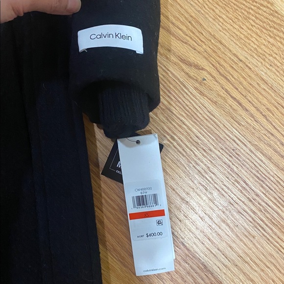 Retail $400 New Calvin Klein black wrap coat with belt - Picture 5 of 16